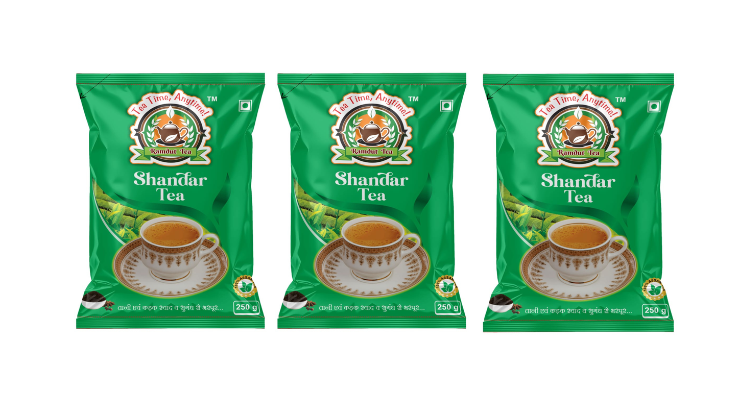 Ramdut Tea Shandar Tea | Premium Assam Black | Strong Flavor | Rich Aroma | Fresh Natural Leaves