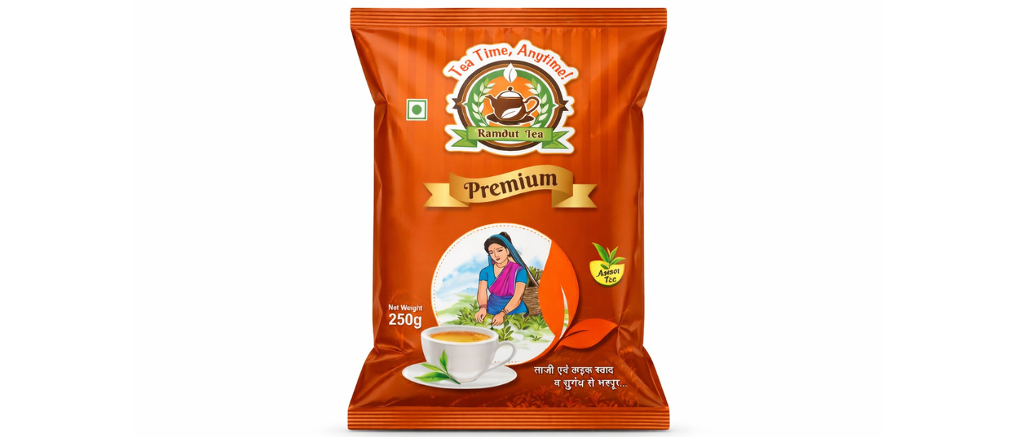 Ramdut Tea Strong Assam CTC Tea | Rich Aroma & Strong Taste | Perfect for Milk Tea & Kadak Chai | 250g, 500g, 1kg
